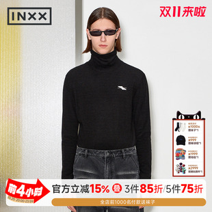 INXXT恤26新款商场款宽松圆领绣花中性风长袖T恤