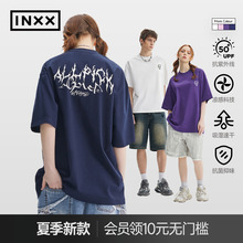 【INXX】APYD 防晒速干凉感抗菌短袖男女同款宽松休闲哥特字体T恤