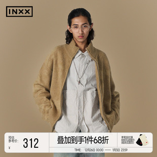 宽松情侣款 INXX美式 潮牌冬季 时尚 毛衣外套 复古运动风针织开衫