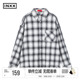INXX美式 宽松bf风休闲衬衣情侣装 复古撞色格子衬衫 男时尚