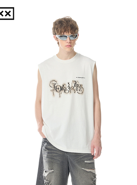 【INXX】TOFOURTH明星同款字母印花背心休闲风无袖上衣男女同款
