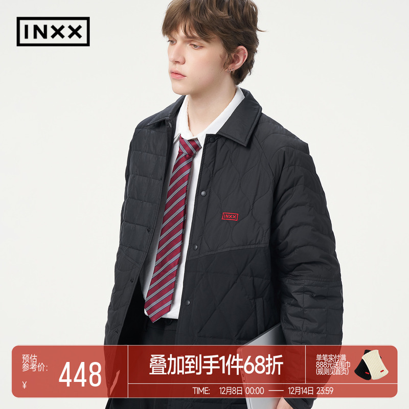INXX轻薄防寒小翻领刺绣夹克棉服休闲简约百搭外套男女同款