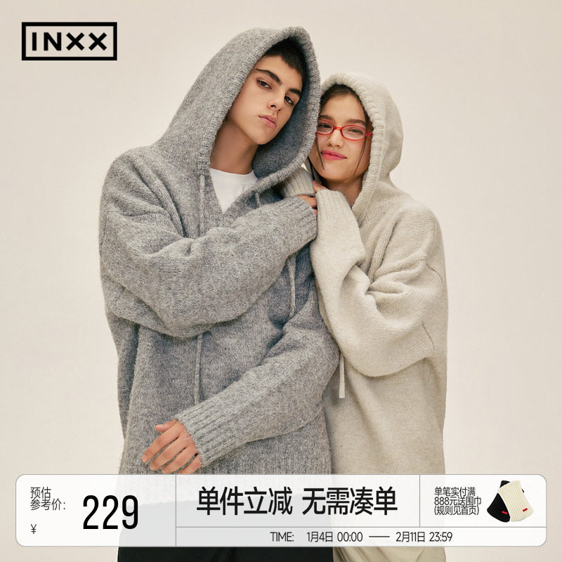INXXStandby明星同款慵懒风毛衣针织衫套头男女生oversize连帽衫,男装,针织衫/毛衣,淘宝优惠券,粉丝福利购,淘宝优惠卷