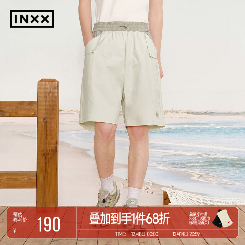 INXX潮牌美式休闲裤子男薄款运动工装短裤宽松阔腿五分裤女