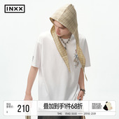 INXXMASTER 250g重磅潮牌短袖 T恤男丝绸组合字母印花上衣女