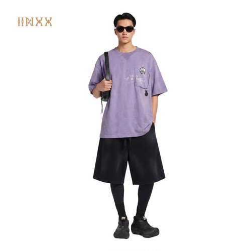INXX纯棉休闲扎染宽松中性风短袖
