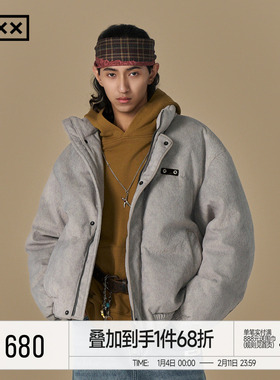 INXX简约90白鸭绒羽绒服男女同款潮牌短款加厚保暖面包服外套