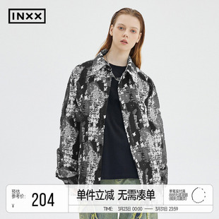 男女同款 INXXAPYD 衬衫 长袖 国风水墨感满印宽松衬衣 复古时尚