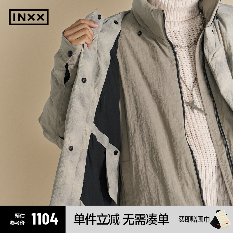 INXX美式休闲马甲拼接两件套羽绒服潮流加厚保暖外套男女