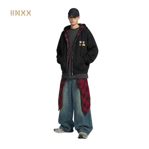 【INXX】字母图案印花开衫卫衣男款宽松连帽设计外套女XSG1100161