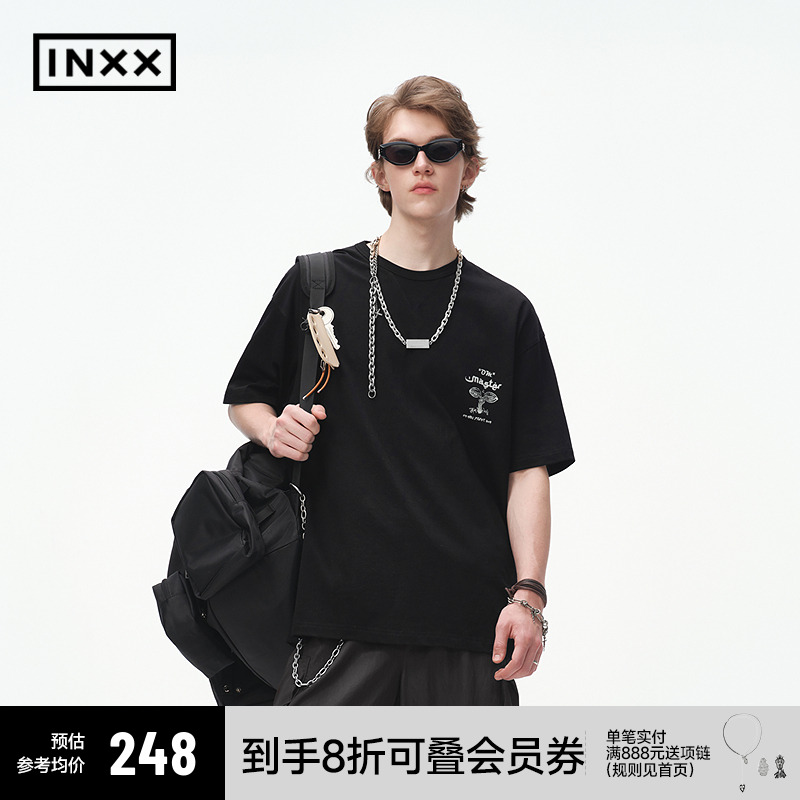 【INXX】MASTER 撞色字母印花短袖T恤男女同款立体刺绣上衣情侣