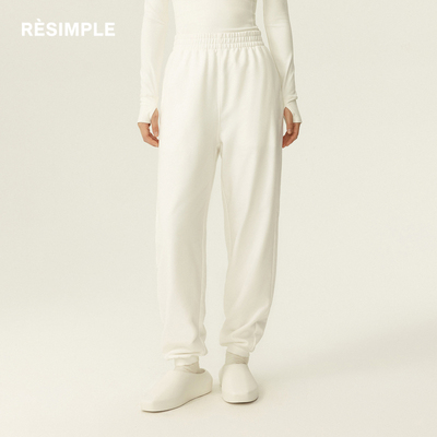 【RESIMPLE】百搭经典直筒束脚休闲长裤秋冬针织抽绳运动女裤