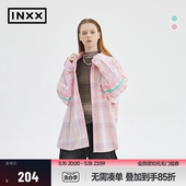 INXX 明星同款 美式 衬衫 男格纹拼接粉色衬衣女 复古长袖 Standby