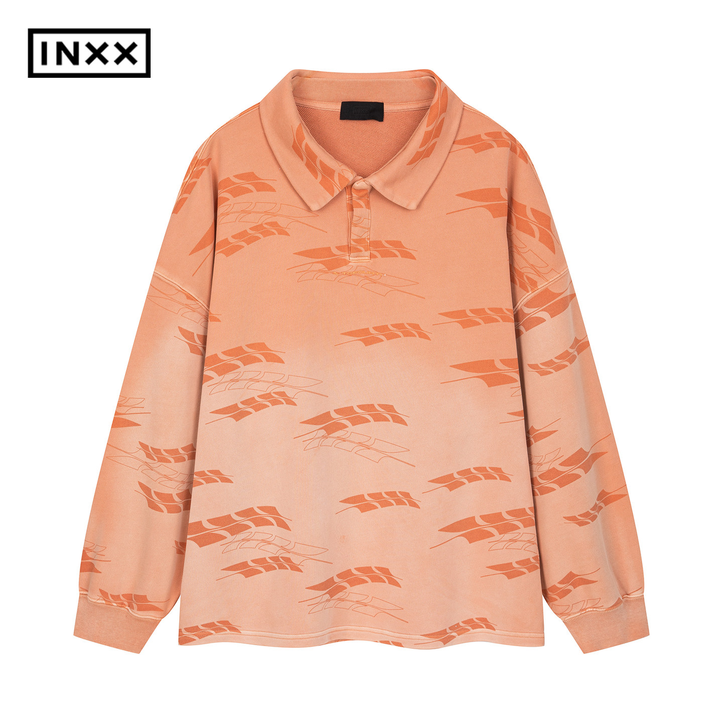 INXX潮牌渐变色套头卫衣男品牌字母满印设计上衣女XBF3101105