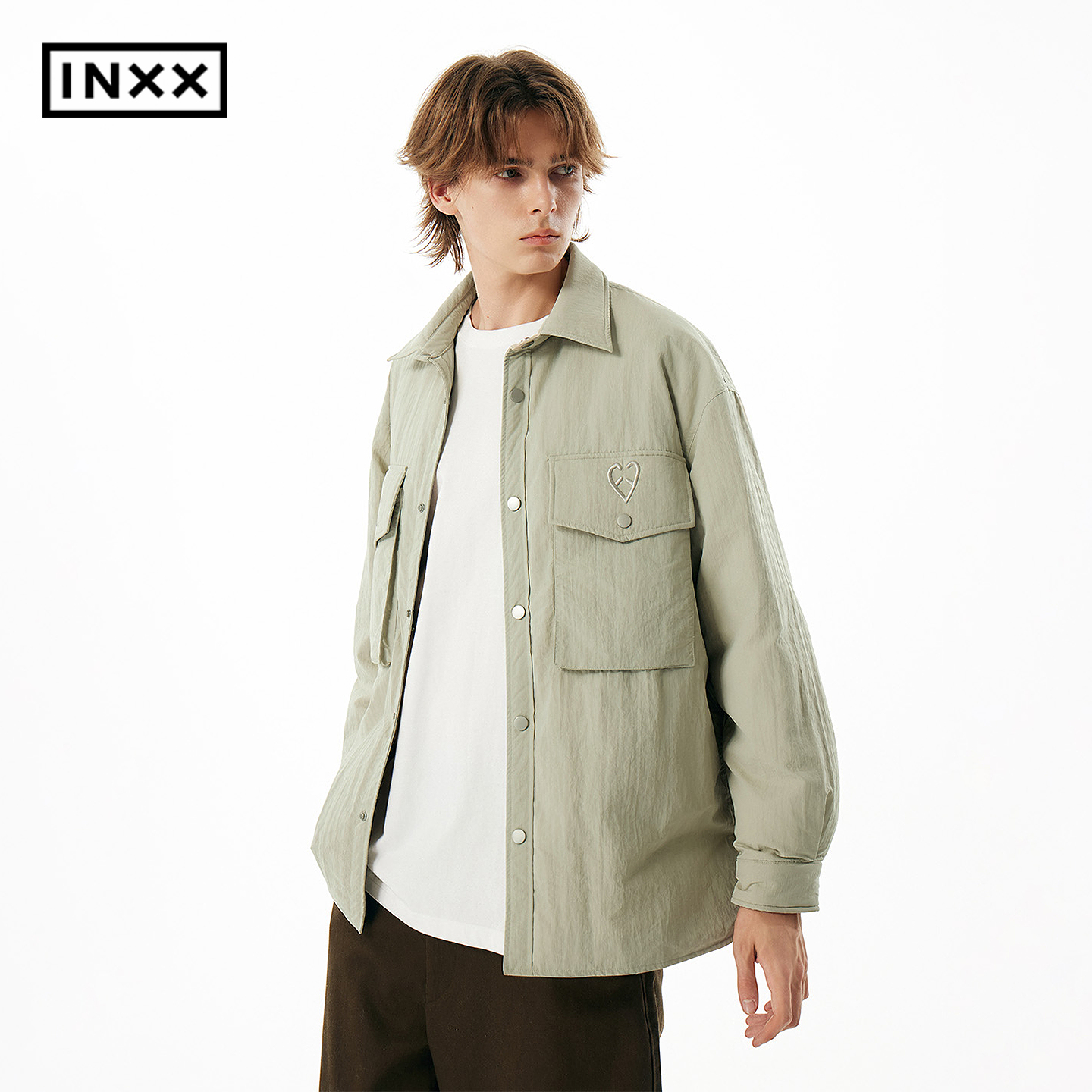INXX APYD 休闲轻薄衬衫羽绒服男复古工装感大口袋翻领外套女