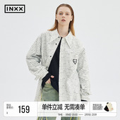 INXX 男大尖领设计感衬衣无性别 衬衫 APYD 复古甲骨文满印长袖