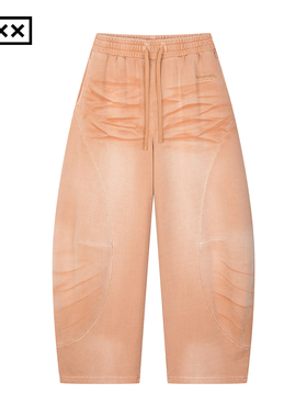 INXX渐变洗褪休闲裤字母刺绣设计弯刀针织长裤情侣XWF4231333