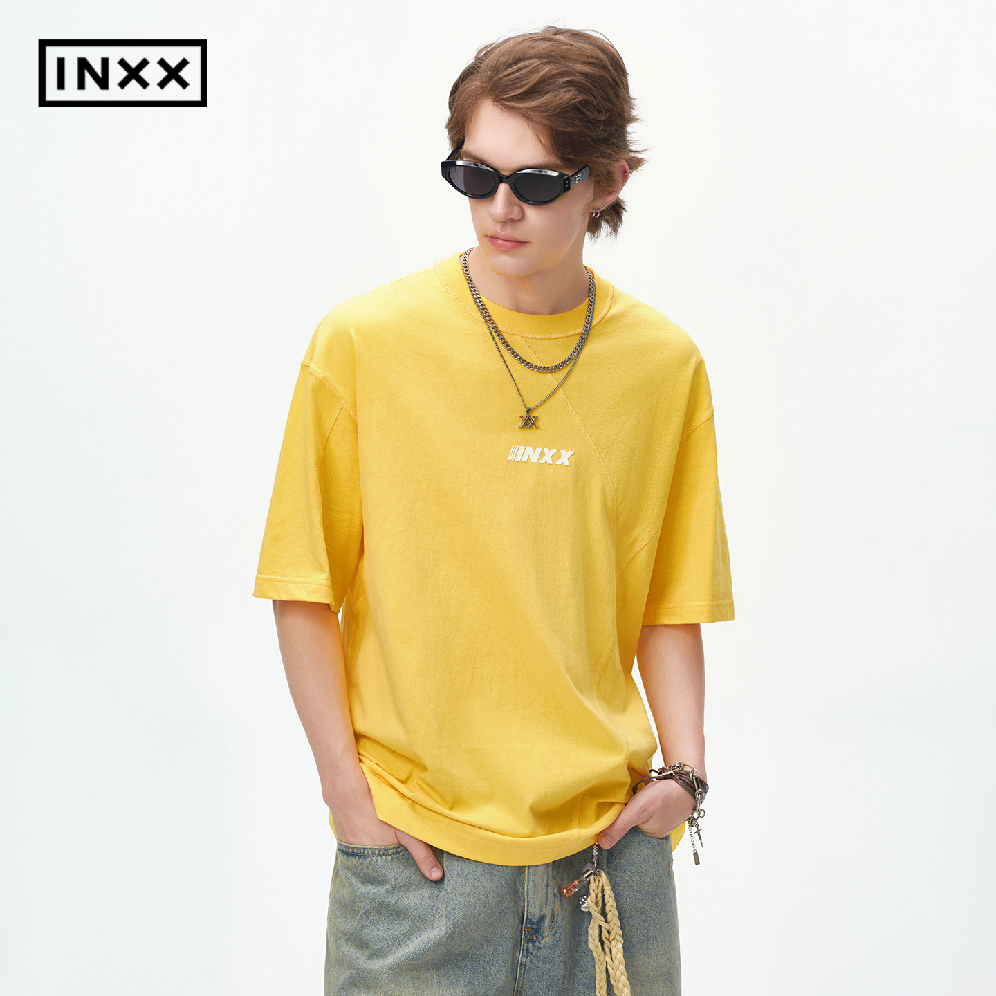 INXX简约宽松夏季纯棉短袖T恤图片