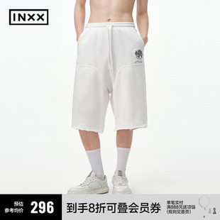 男结构设计宽松针织短裤 雕龙图案插针绣五分裤 INXX 女 MASTER