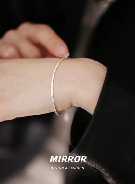 925纯银四方龙骨手链女手饰小众设计气质时尚韩国网红潮