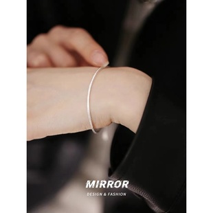 925纯银四方龙骨手链女手饰小众设计气质时尚韩国网红潮