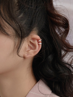 925纯银闪钻耳夹女耳骨夹小众感简约无耳洞女耳钉耳环耳饰