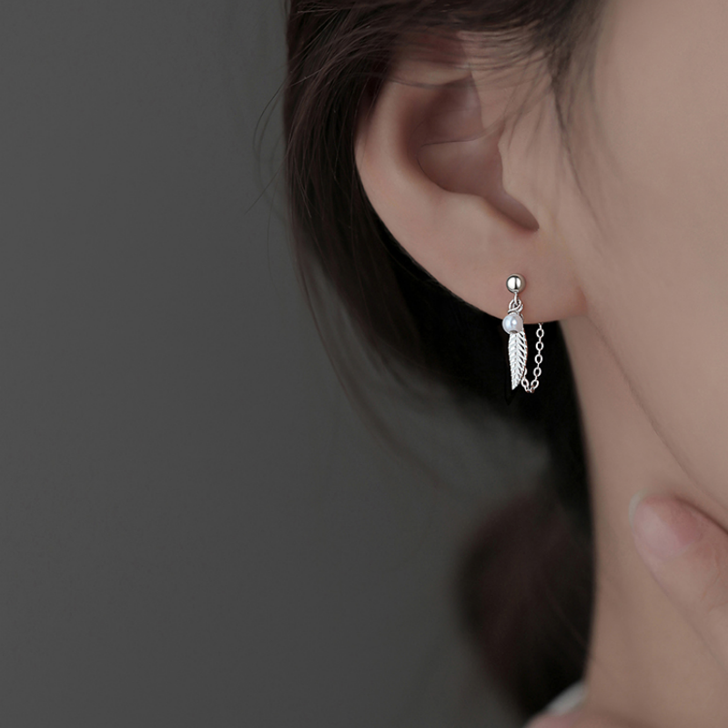 925纯银羽毛耳钉小众设计耳环2023款女年新款潮轻奢春女耳饰,饰品/流行首饰/时尚饰品新,耳环,淘宝优惠券,粉丝福利购,淘宝优惠卷