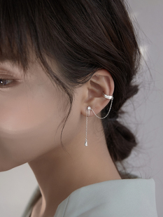 925纯银无耳洞福利简约耳夹流苏耳骨夹假耳钉耳环网红气质