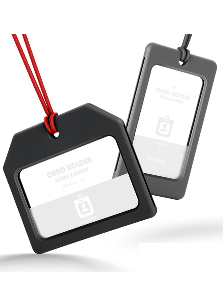 德国modern创意简约工作证工牌卡套两面门禁公交挂脖绳证件套定制