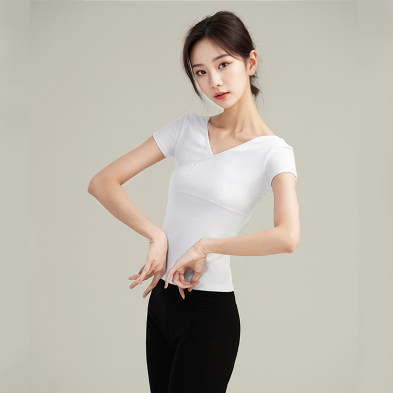 舞蹈服短袖上衣女芭蕾舞练功服成人形体服民族舞中国古典舞体操服