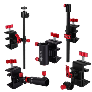 新款钓台配件大全通用铝合金万向炮台架鱼护架拉饵盘架灯架双炮台