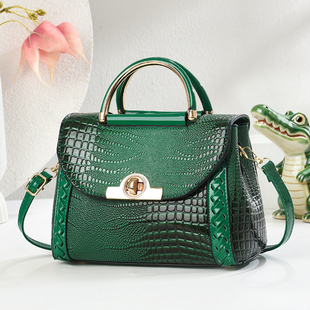 鳄鱼纹手提包女2025新款轻奢精致斜挎包高级感百搭小包春季洋气