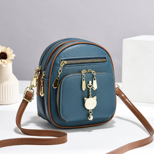 迷你新款小背包双肩斜挎两用包2024年流行的包包黑色百搭女手机包