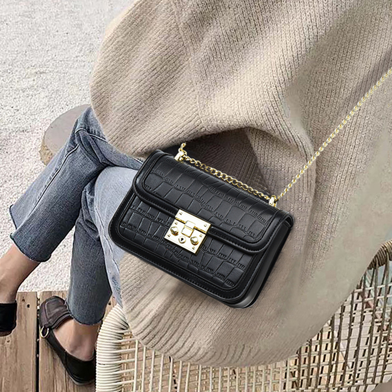 包包女包2021秋冬时尚黑色斜挎包