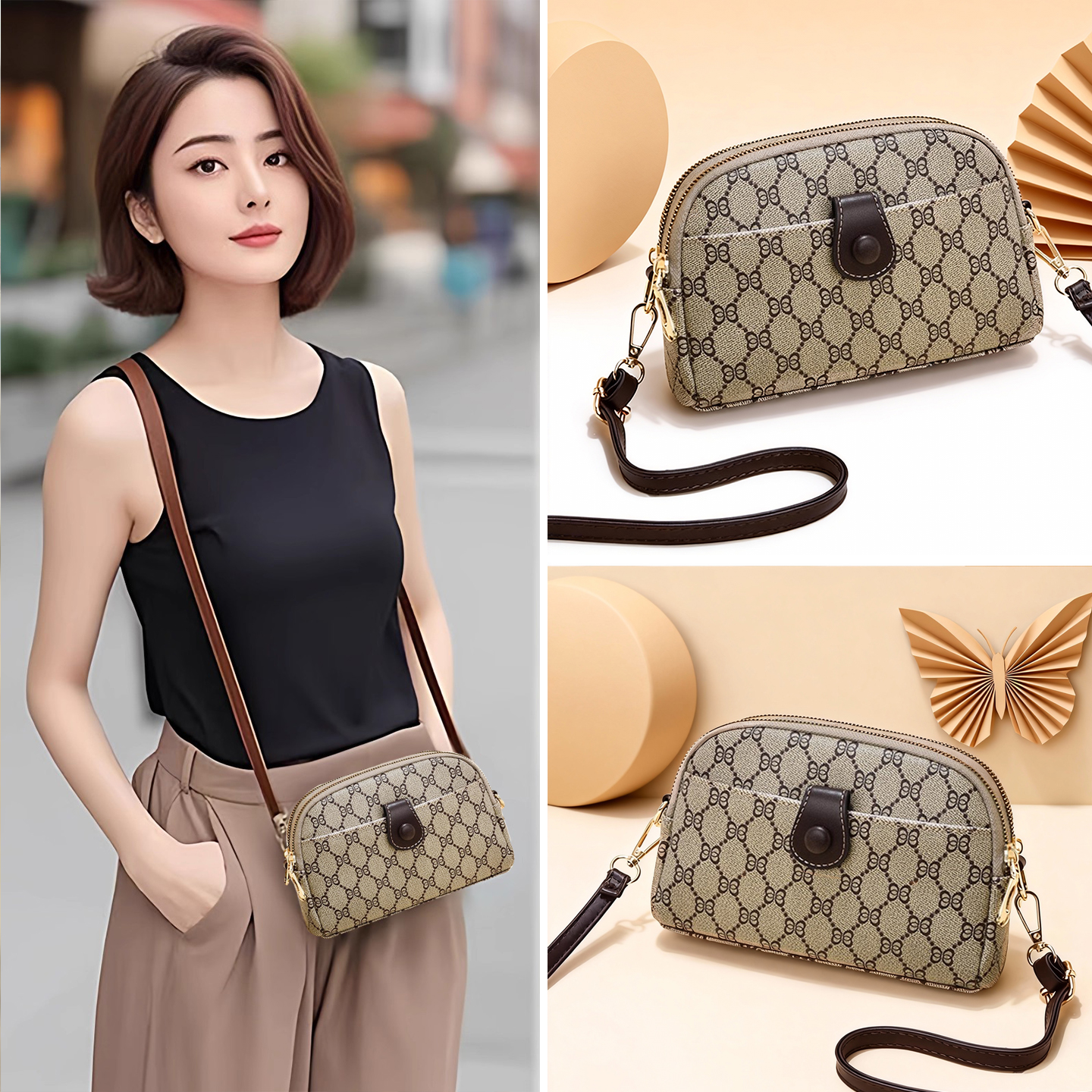 尼雯卡PVC手机包印花老花