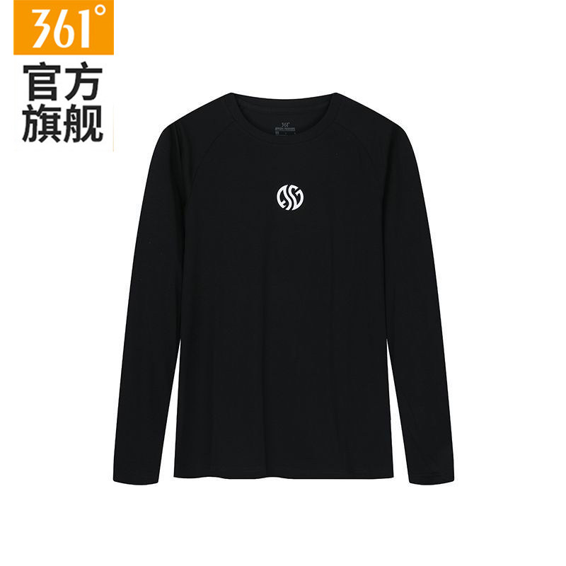 361男装运动T恤速干黑色圆领长袖
