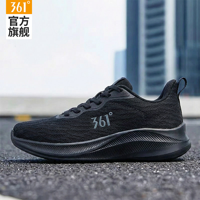 361女鞋网面跑步鞋2026春夏新款透气轻便运动鞋软底黑色休闲鞋女