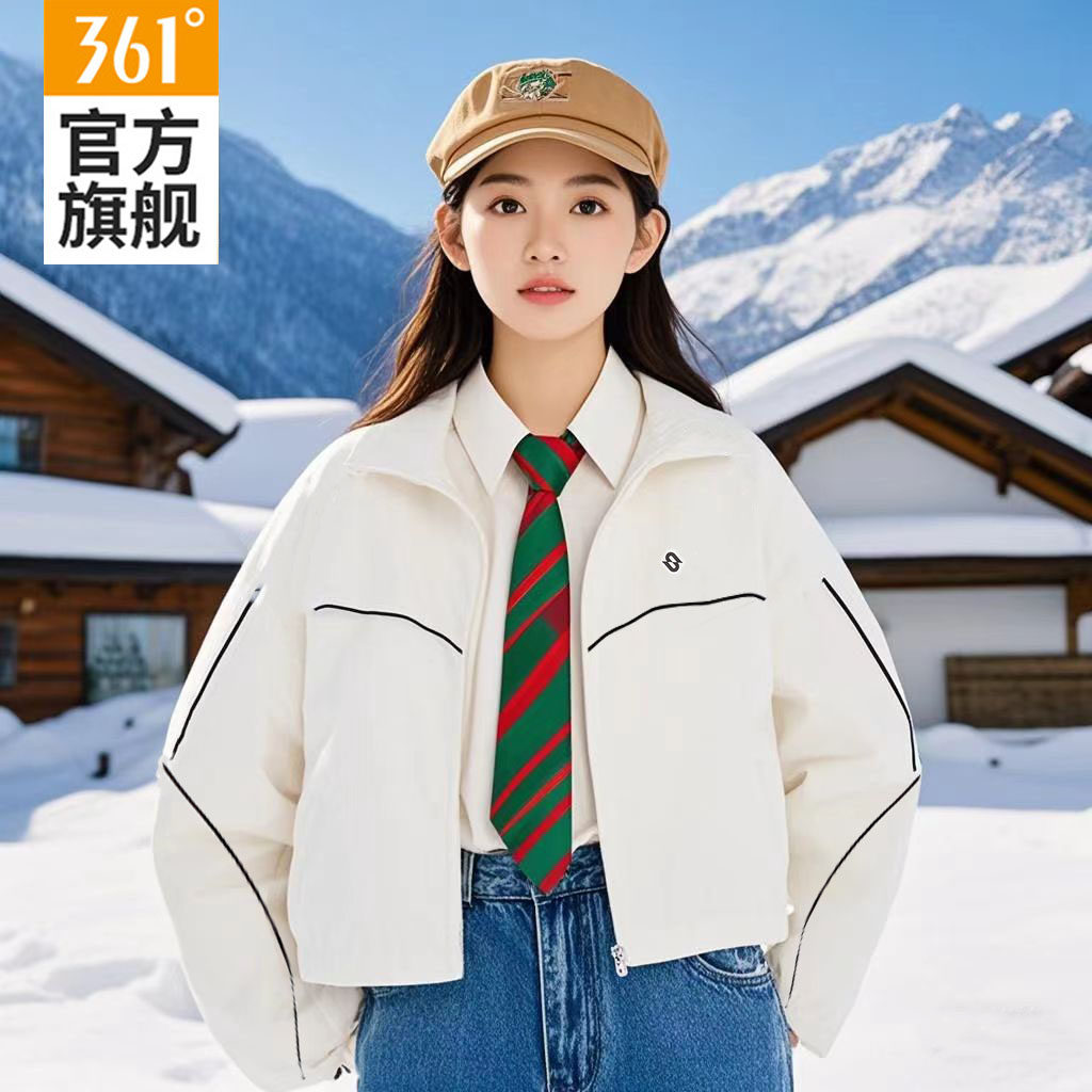 361外套女士2025春秋新款宽松休闲保暖防风单夹克运动白色上衣女