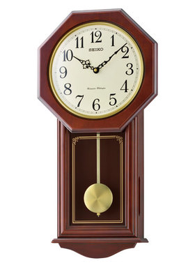 日本精工SEIKO高档音乐仿古实木挂钟QXH076B