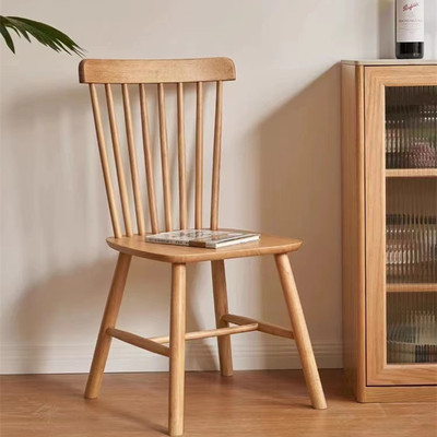北欧实木餐椅家用靠背椅温莎椅公主椅现代简约饭店咖啡厅餐厅椅子