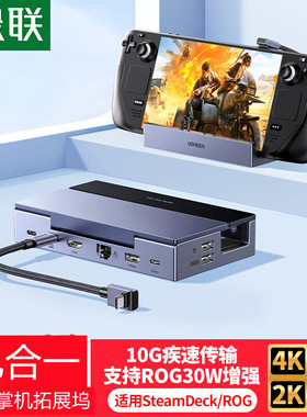 绿联25869九合一游戏掌机拓展坞C转HDMIc3.2+SD+TF网卡+供电CM800