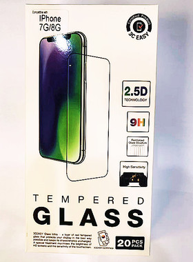 3Ceasy半屏适用于苹果7钢化膜 苹果8钢化膜苹果se2钢化膜 2.5D9H/20片装