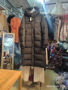 撤柜甩货外贸黑色长款茧型轮廓大码宽松连帽加厚男女情侣羽绒服