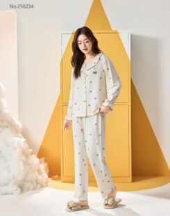 柔善256234新款女士睡衣春秋季长袖长裤家居服套装可外穿家居服