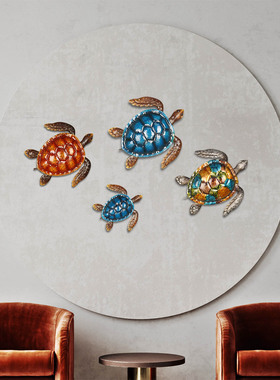 TOOARTS乌龟壁挂红色蓝色工艺品创意家居装饰样板房客厅摆件礼品