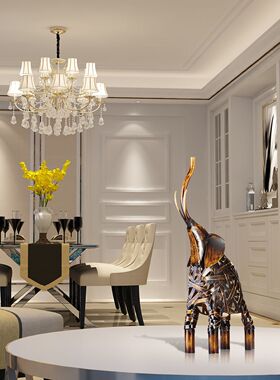 TOOARTS编织小象工艺品创意家居装饰礼品样板房客厅礼品摆件