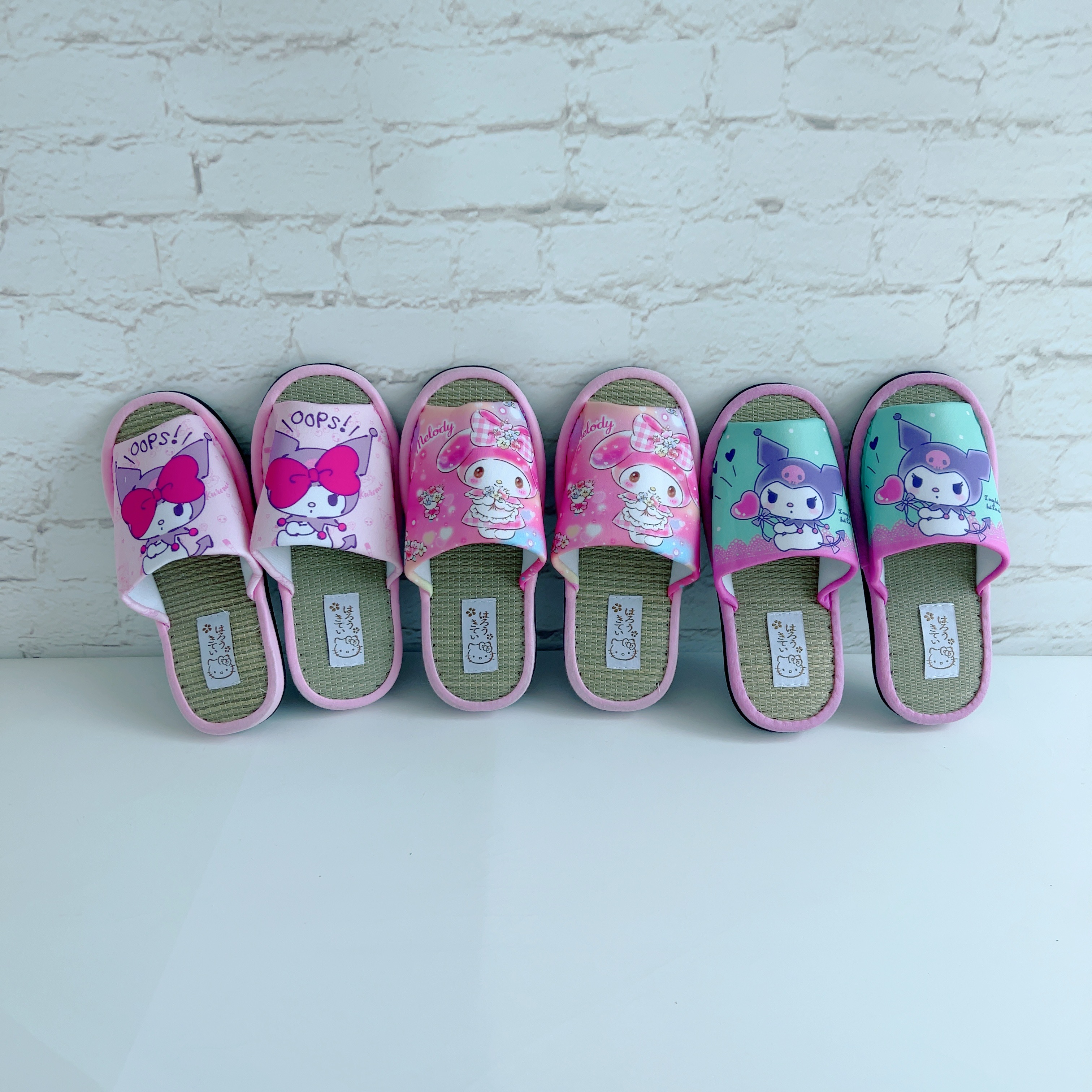 岛国订单  超可爱 melody kuromi小恶魔 春夏 草席 居家 拖鞋