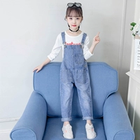 Quần denim bé gái quai quần phù hợp với bé trai ngoại quốc mùa xuân và thu 2019 mới lửng trẻ em nam 4-15 tuổi - Quần jean quần jean lửng trẻ em