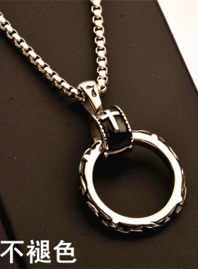 嘻哈项链男士潮牌钛钢吊坠女