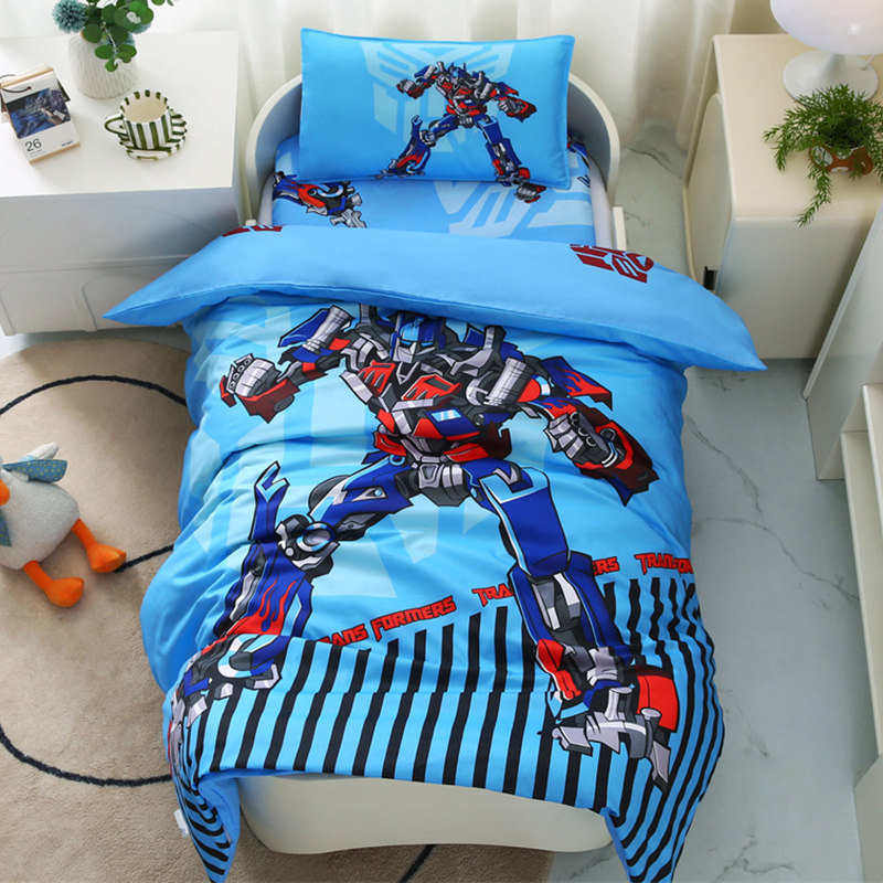 变形金刚幼儿园三件套纯全棉入学床品六件套子母被褥子太空大黄蜂